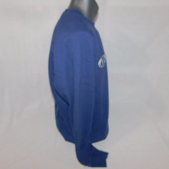 Champion Mens L BLue Logo Crewneck Sweatshirt Activewear Gym Athleisure Spellout - Picture 9 of 13